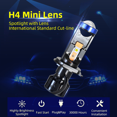 H4 Mini Lente Led Bombillas para faros 45W Hi Low Beam Led Proyector Faros H4 Coche Led Faro